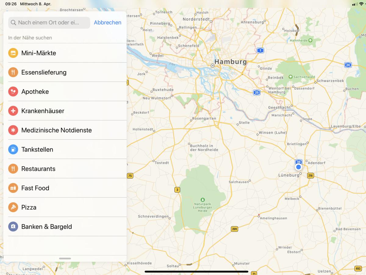 Apple: Karten-App rückt Lieferdienste und medizinische Einrichtungen in den Fokus